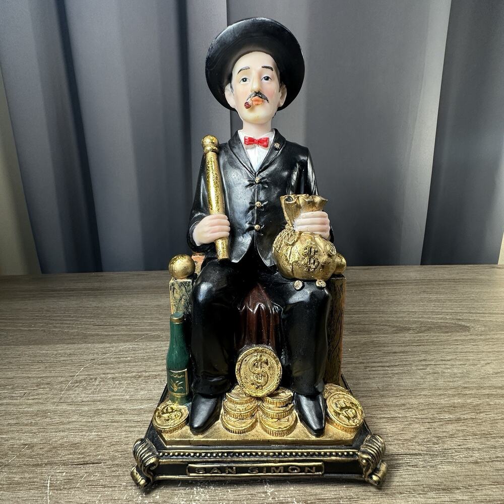 San Simon Maximon Folk Saint Statue Figurine Patron Smoker 8.6”